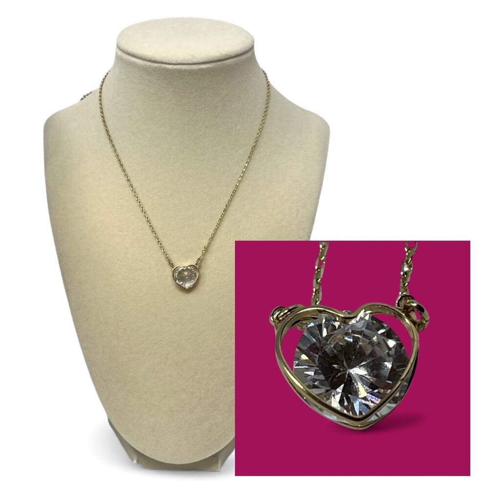 NEW Heart Necklace with Swarovski Crystal. Gold Tone. Valentine’s Gift